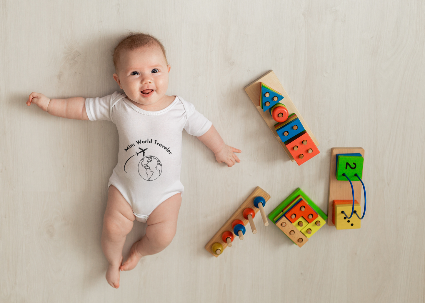 "Mini World Traveler" - Infant Fine Jersey Bodysuit