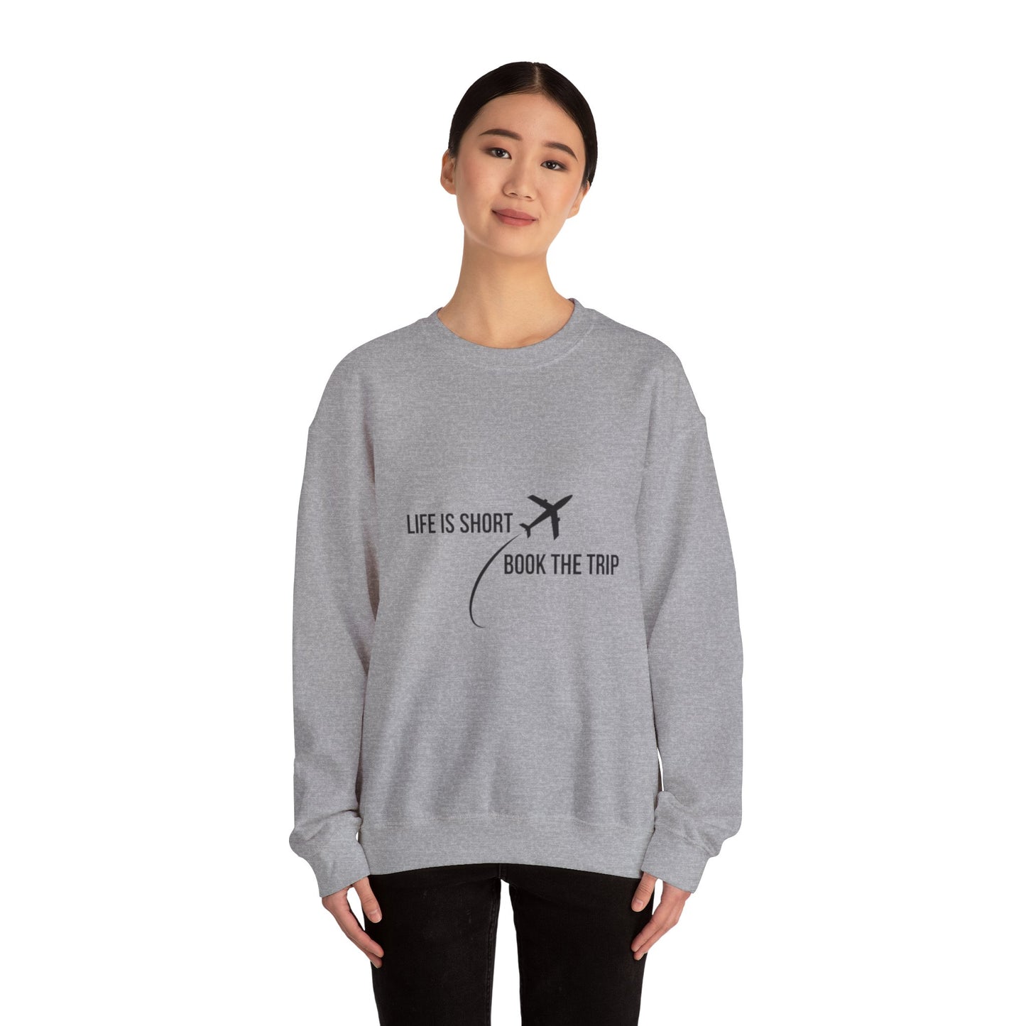"Life is Short. Book the Trip" - Unisex Heavy Blend™ Crewneck Sweatshirt