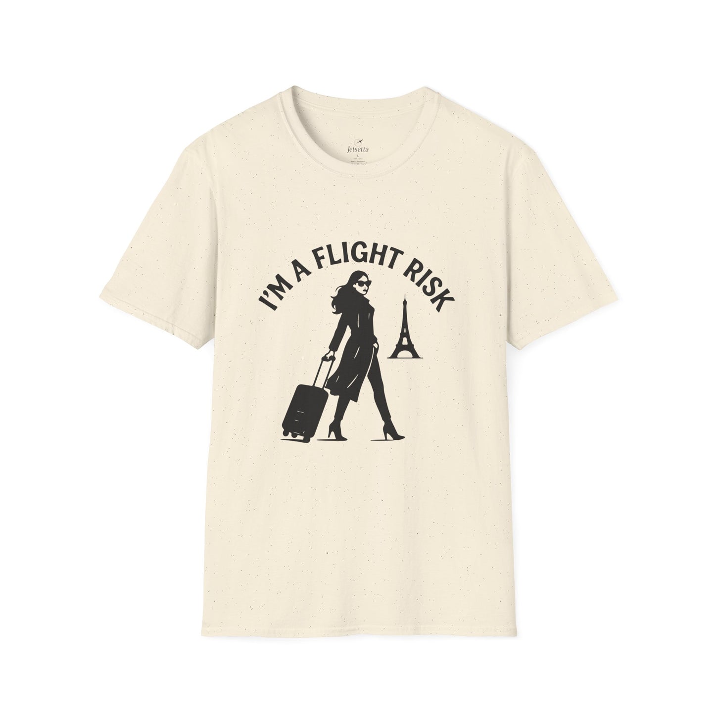 "I'm a Flight Risk" - Woman w/ Straight Hair Unisex Softstyle T-Shirt