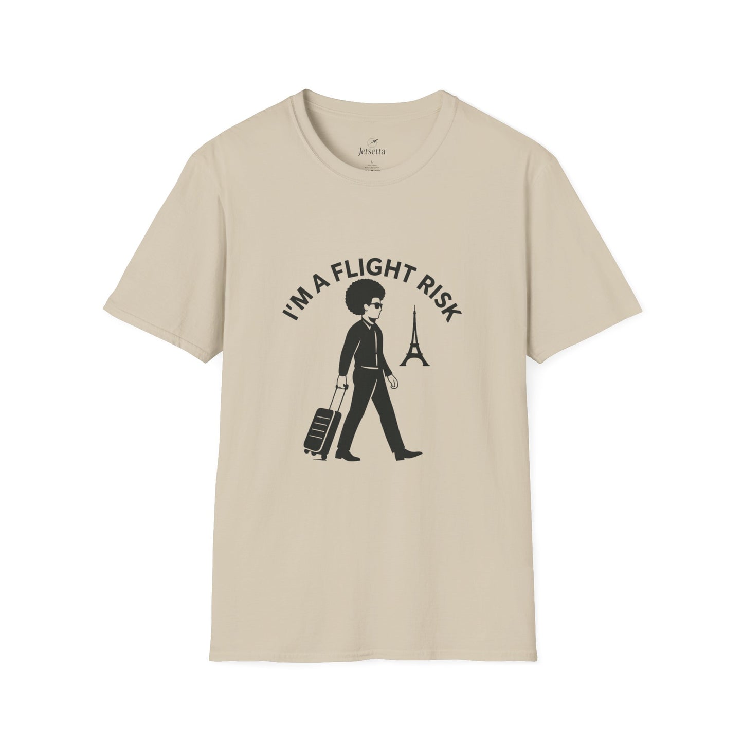 "I'm a Flight Risk" - Man w/ Afro Unisex Softstyle T-Shirt
