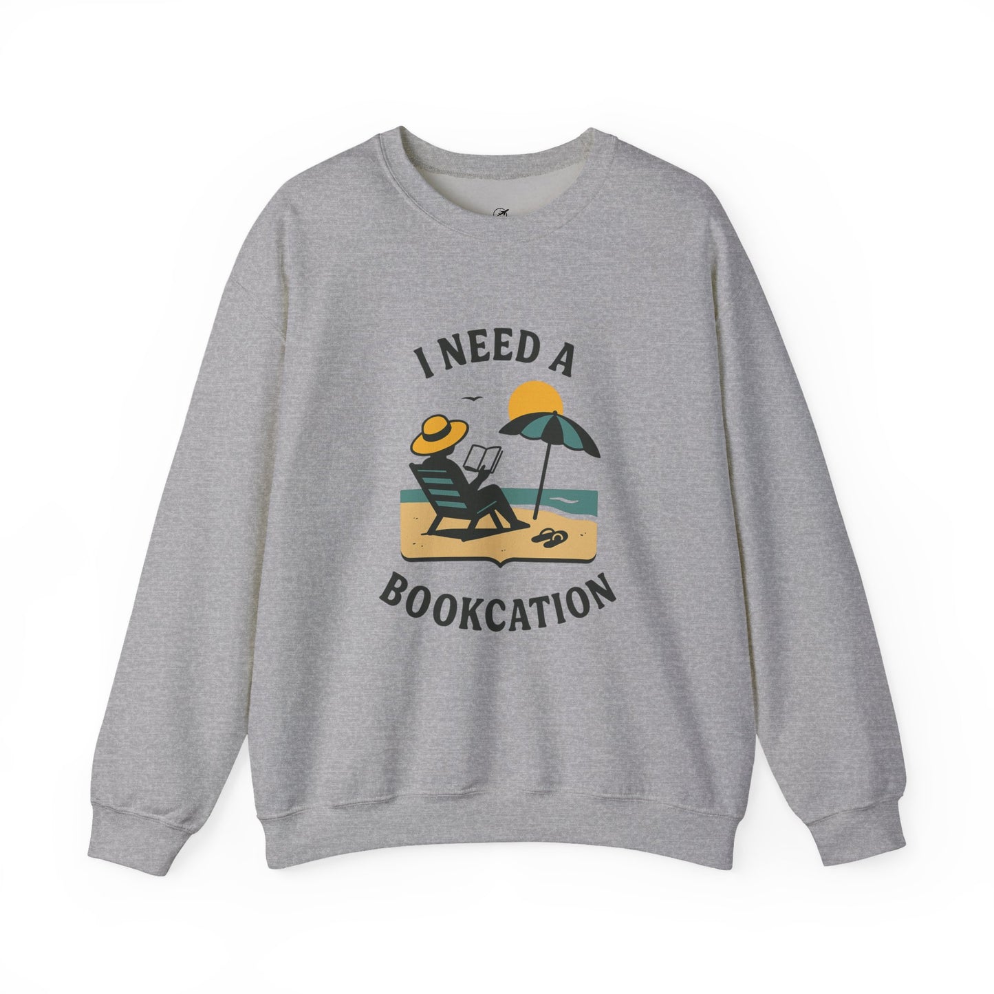 "I Need a Bookcation™" - Unisex Heavy Blend™ Crewneck Sweatshirt