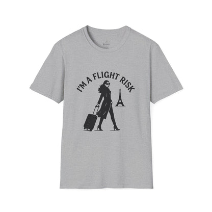 "I'm a Flight Risk" - Woman w/ Straight Hair Unisex Softstyle T-Shirt