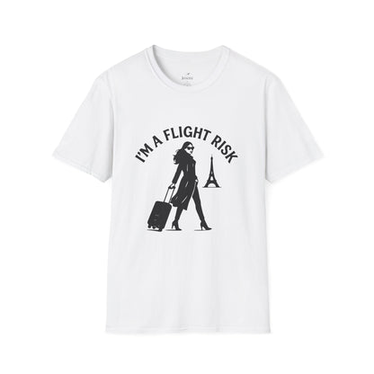 "I'm a Flight Risk" - Woman w/ Straight Hair Unisex Softstyle T-Shirt