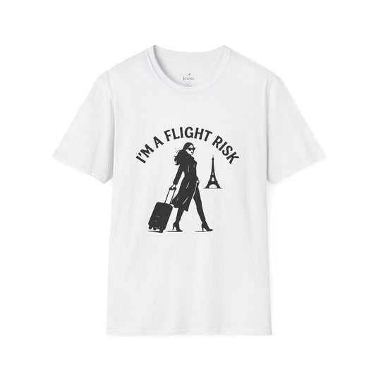 "I'm a Flight Risk" - Woman w/ Straight Hair Unisex Softstyle T-Shirt