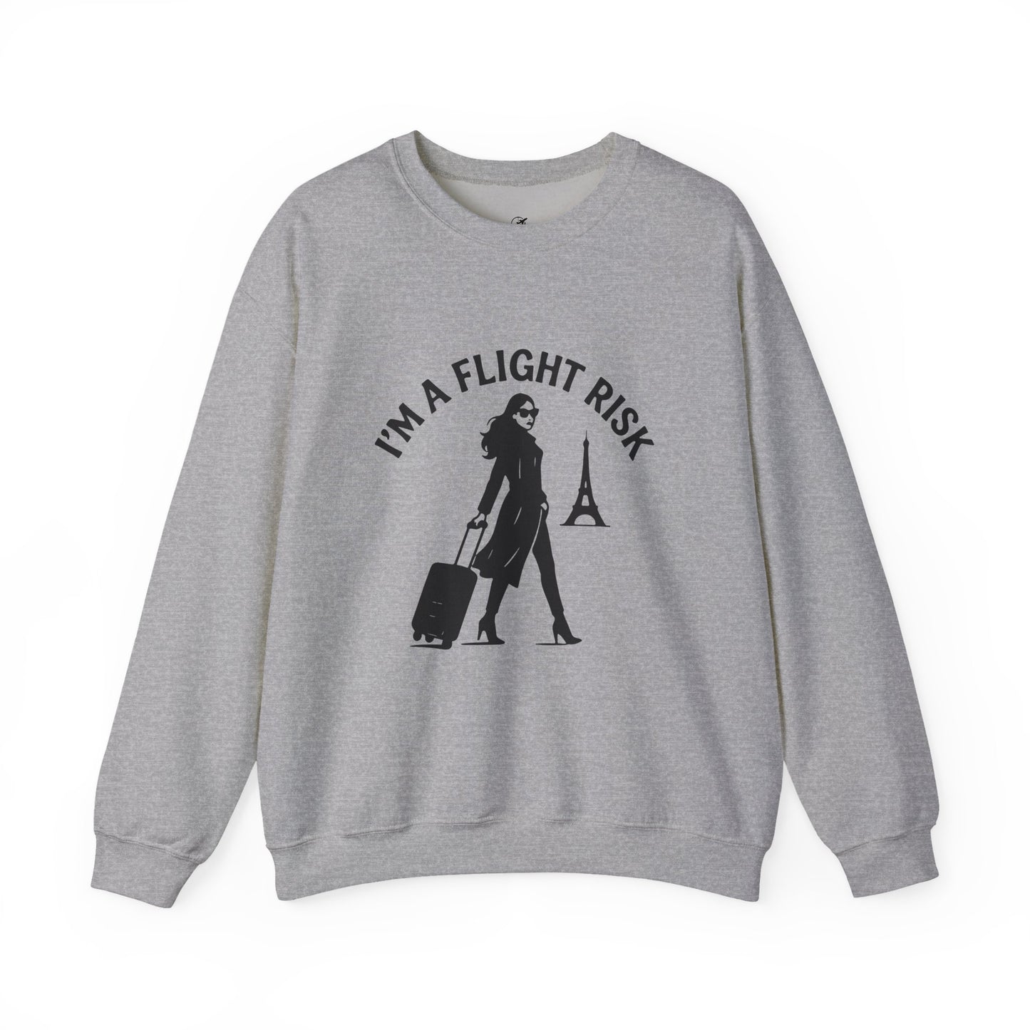"I'm A Flight Risk" - Woman w/ Straight Hair Unisex Heavy Blend™ Crewneck Sweatshirt