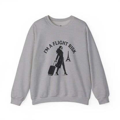 "I'm A Flight Risk" - Woman w/ Straight Hair Unisex Heavy Blend™ Crewneck Sweatshirt