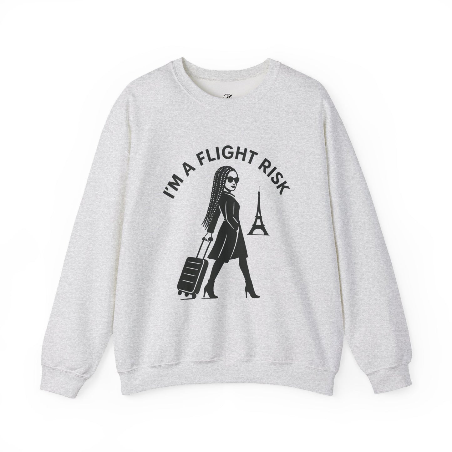 "I'm A Flight Risk" - Woman w/ Braids Unisex Heavy Blend™ Crewneck Sweatshirt
