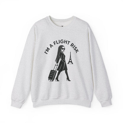 "I'm A Flight Risk" - Woman w/ Braids Unisex Heavy Blend™ Crewneck Sweatshirt
