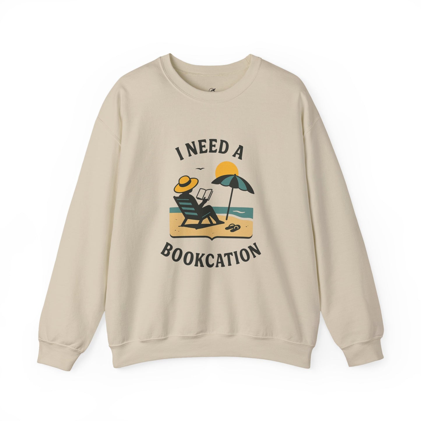 "I Need a Bookcation™" - Unisex Heavy Blend™ Crewneck Sweatshirt