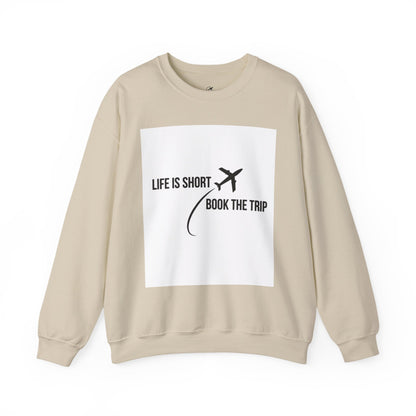 "Life is Short. Book the Trip" - Unisex Heavy Blend™ Crewneck Sweatshirt