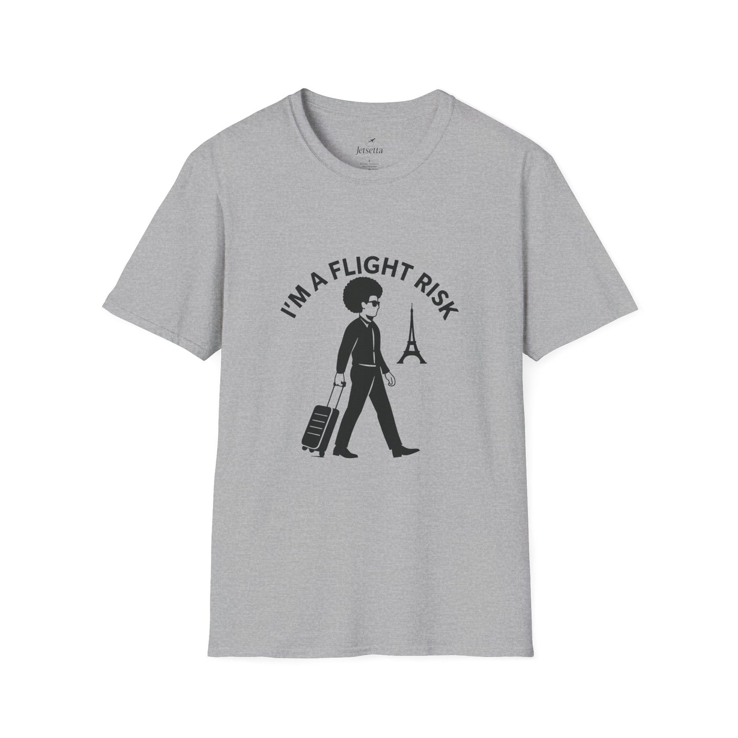 "I'm a Flight Risk" - Man w/ Afro Unisex Softstyle T-Shirt