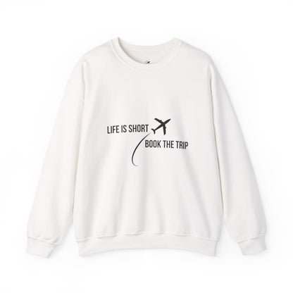 "Life is Short. Book the Trip" - Unisex Heavy Blend™ Crewneck Sweatshirt