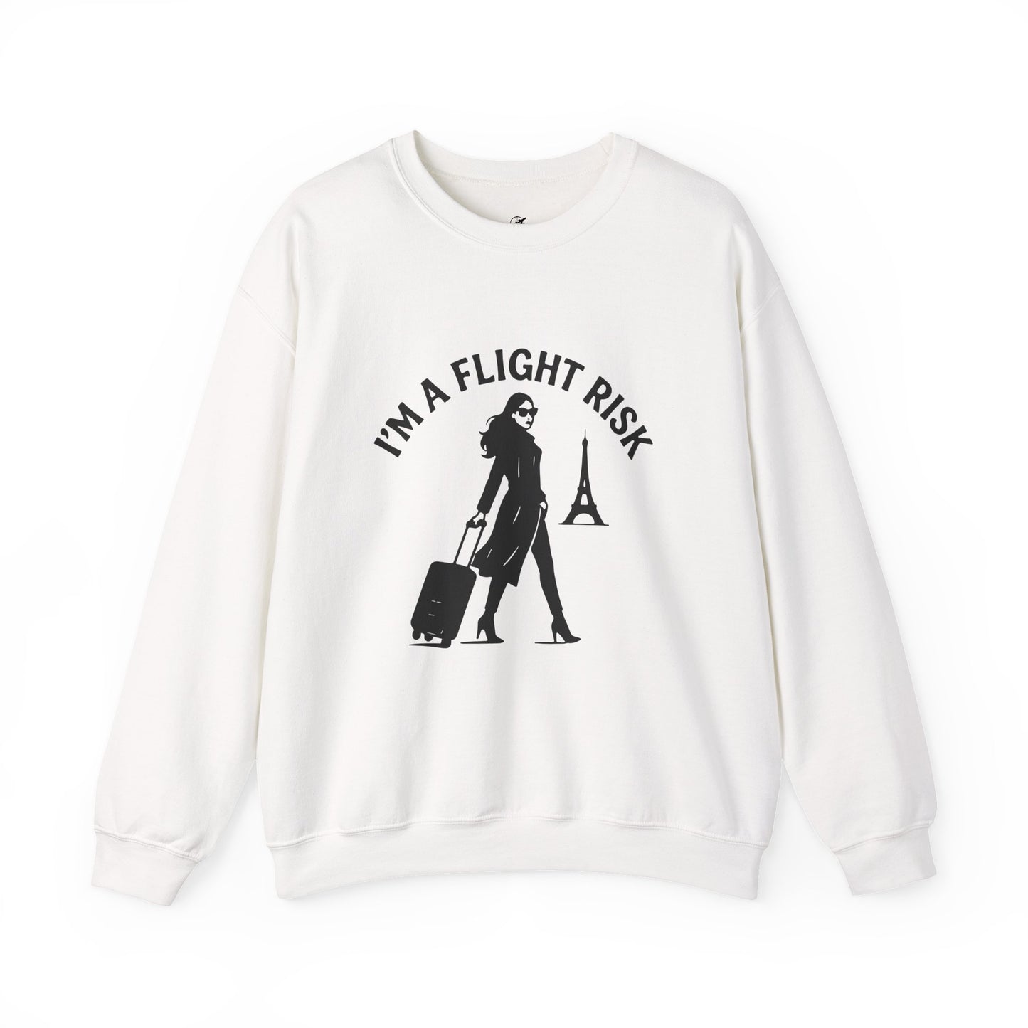 "I'm A Flight Risk" - Woman w/ Straight Hair Unisex Heavy Blend™ Crewneck Sweatshirt