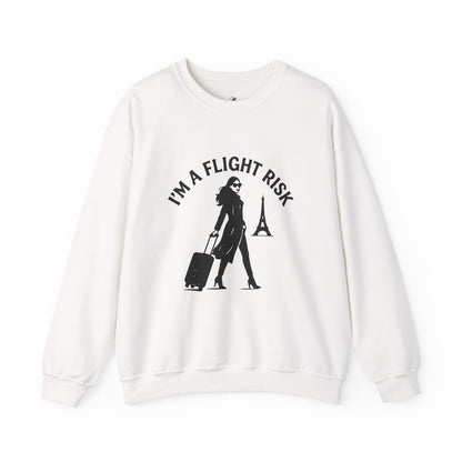 "I'm A Flight Risk" - Woman w/ Straight Hair Unisex Heavy Blend™ Crewneck Sweatshirt