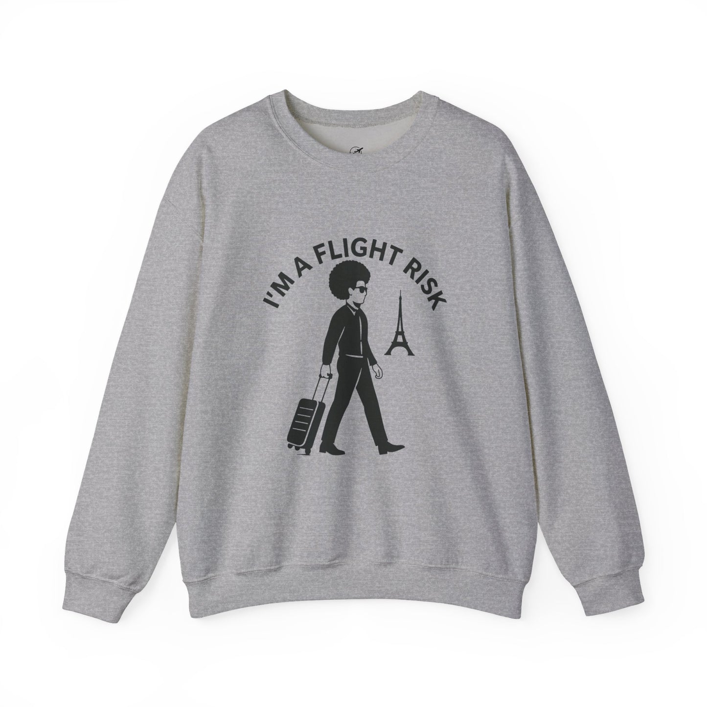 "I'm A Flight Risk" - Man w/ Afro Unisex Heavy Blend™ Crewneck Sweatshirt
