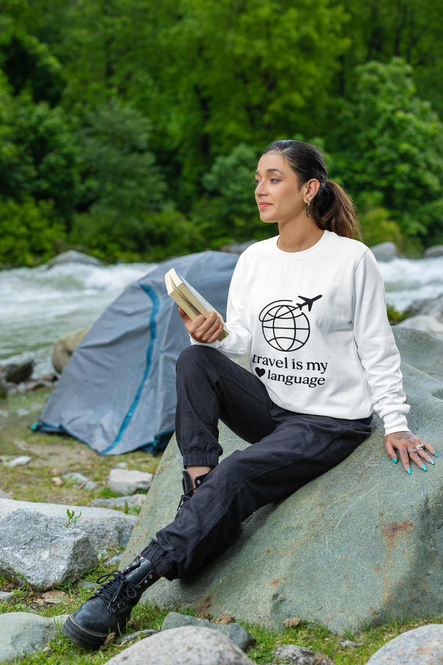 "Travel is my Love Language" - Unisex Heavy Blend™ Crewneck Sweatshirt