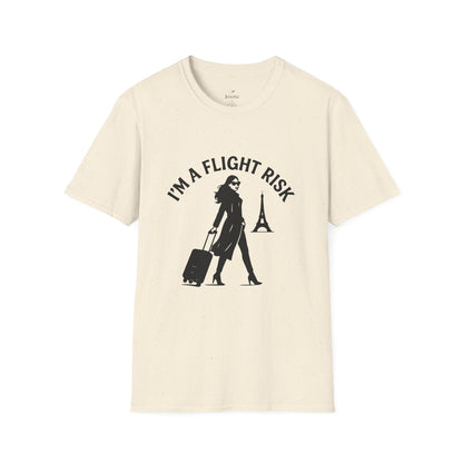 "I'm a Flight Risk" - Woman w/ Straight Hair Unisex Softstyle T-Shirt