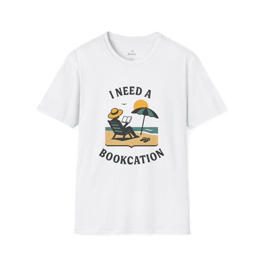 "I Need a Bookcation™" - Unisex Softstyle T-Shirt