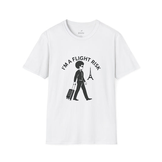"I'm a Flight Risk" - Man w/ Afro Unisex Softstyle T-Shirt