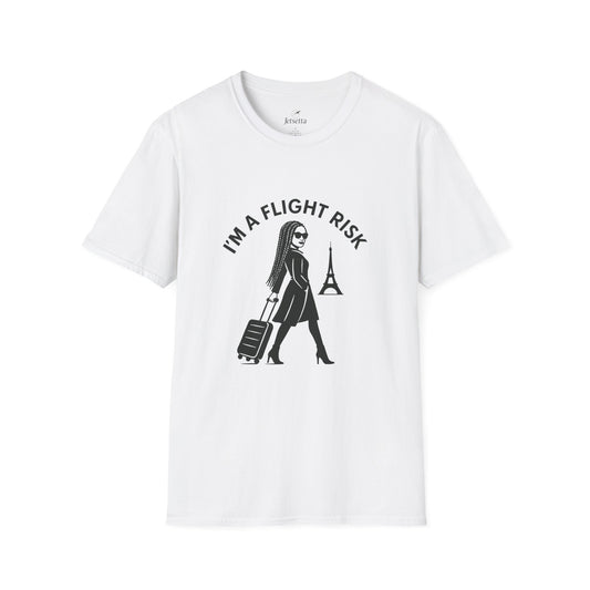 "I'm a Flight Risk" - Woman w/ Braids Unisex Softstyle T-Shirt