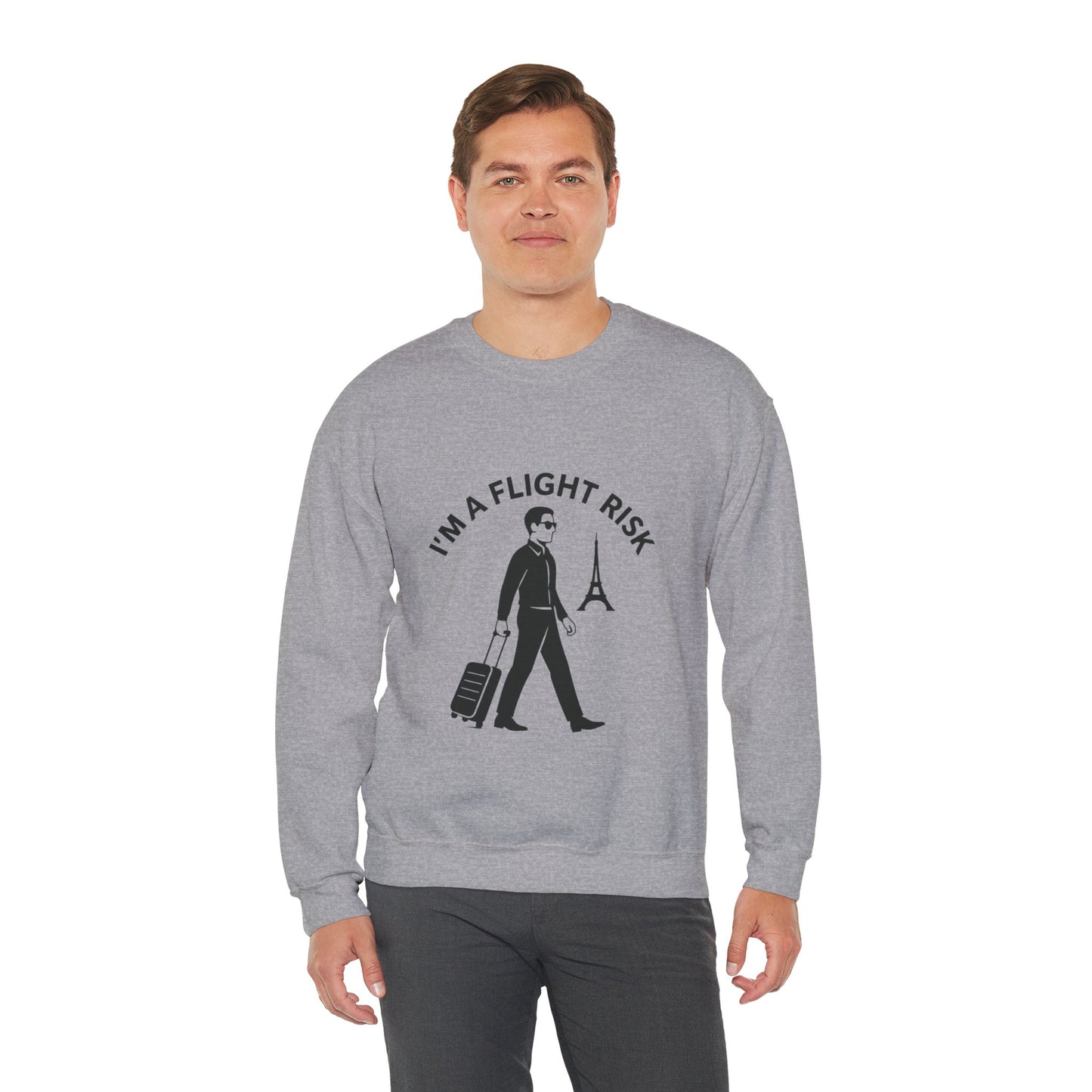"I'm A Flight Risk" - Man Unisex Heavy Blend™ Crewneck Sweatshirt