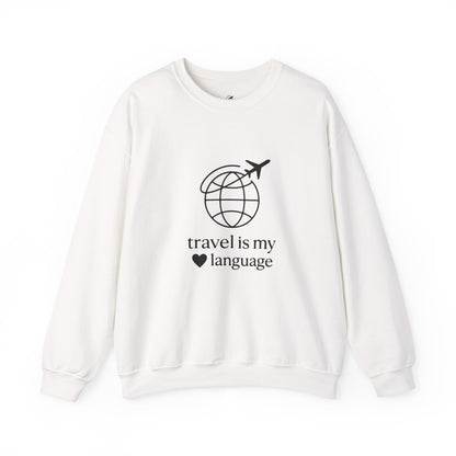 "Travel is my Love Language" - Unisex Heavy Blend™ Crewneck Sweatshirt