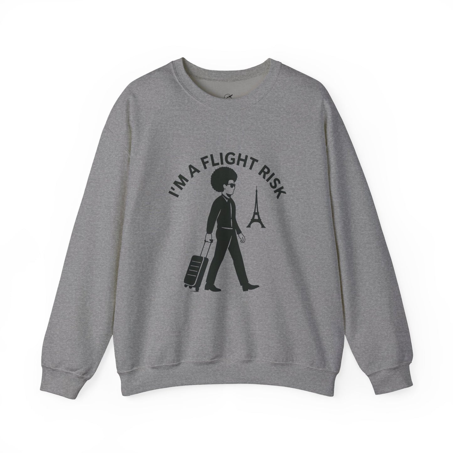 "I'm A Flight Risk" - Man w/ Afro Unisex Heavy Blend™ Crewneck Sweatshirt