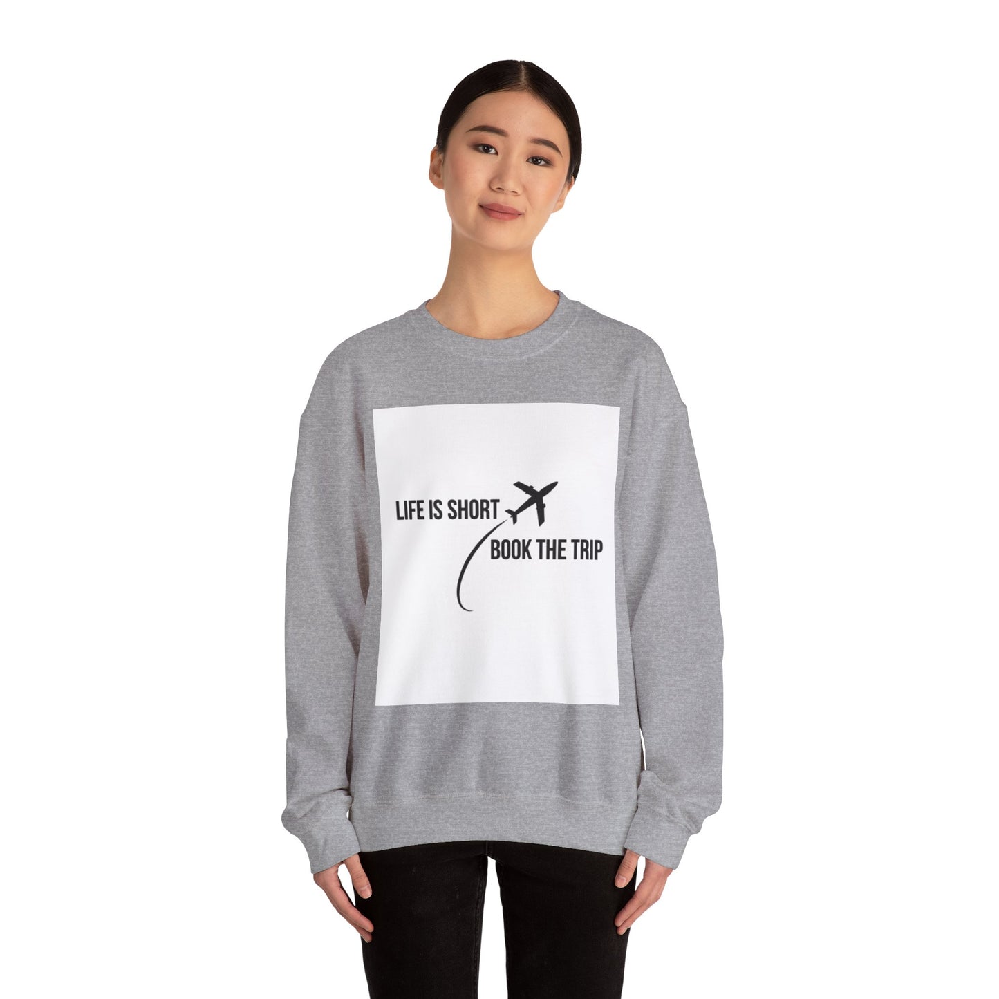 "Life is Short. Book the Trip" - Unisex Heavy Blend™ Crewneck Sweatshirt