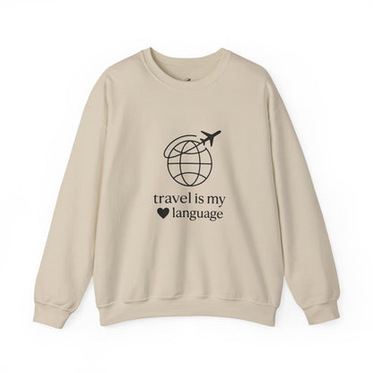 "Travel is my Love Language" - Unisex Heavy Blend™ Crewneck Sweatshirt