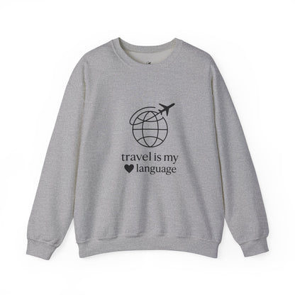 "Travel is my Love Language" - Unisex Heavy Blend™ Crewneck Sweatshirt